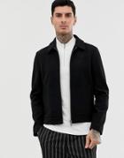 Asos Design Wool Mix Jacket In Black