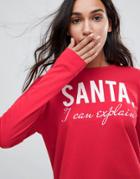 Only Santa I Can Explain Holidays Sweatshirt - Red