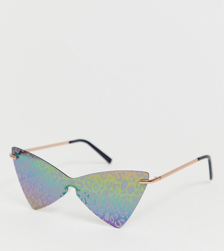 Asos Design X Glaad & Unisex Fashion Glasses With Leopard Overlay - Multi