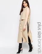Missguided Plus Split Side Shirt - Dusky Pink