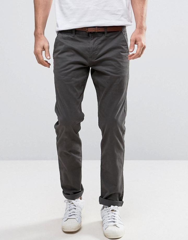 Esprit Slim Fit Chino With Belt - Gray