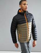 Columbia Powder Lite Puffer Jacket Hooded In Green/black - Green