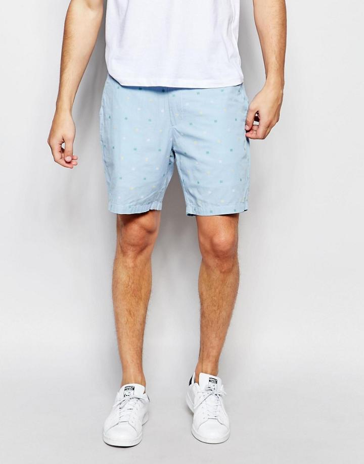 Farah Chino Shorts With Dobby Pattern - Sky