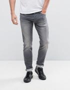 Jack & Jones Intelligence Jeans In Slim Fit Washed Gray Denim - Gray