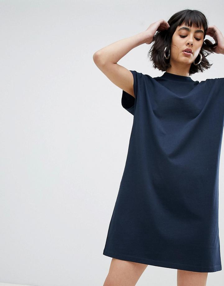Weekday High Neck Dress - Blue
