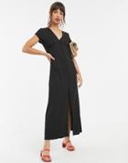 Vero Moda Button Through Maxi Tea Dress - Black