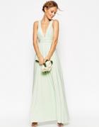 Asos Wedding Ruched Double Strap Maxi Dress - Mint $38.00