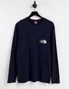 The North Face Tisack Long Sleeve T-shirt In Navy