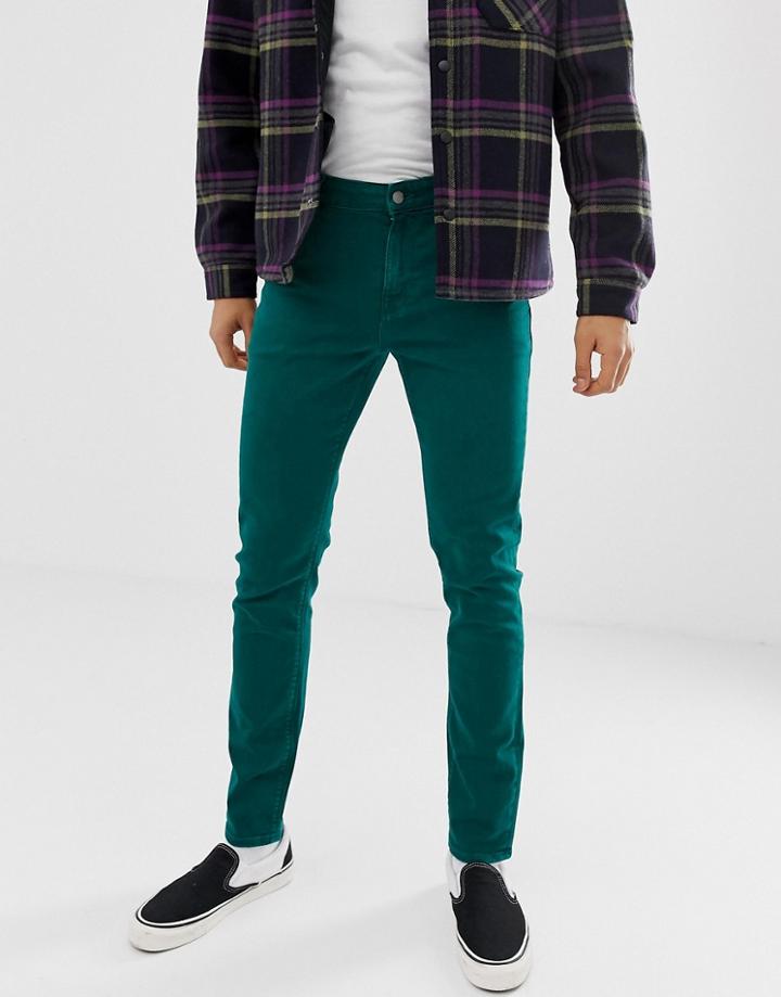 Asos Design Skinny Jeans In Vintage Green