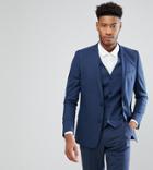 Asos Tall Slim Suit Jacket In Mid Blue - Blue