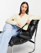 Qed London Fisherman Knit Cardigan In Stone-neutral