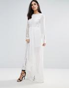 The Jetset Diaries Lace Sleeve Maxi Dress - White