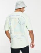 River Island Polarity Back Print T-shirt In Green