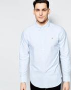Farah Oxford Shirt In Regular Fit - Sky