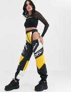 Namilia Faux Leather Racing Pants With Cut Outs-black