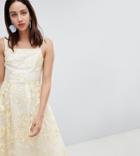 Dolly & Delicious All Over Embroidered Floral Lace Midi Prom Dress - Multi