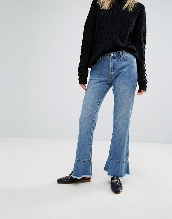 Vero Moda Ruffle Hem Jeans-blue