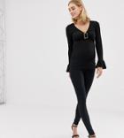 Asos Design Maternity Tall Over The Bump High Waisted Leggings In Black