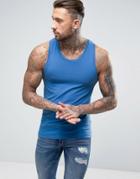 Asos Muscle Tank In Blue - Blue