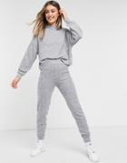 New Look Knitted Sweatpants Set In Gray-grey