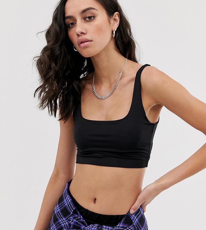Bershka Cropped Tank In Black