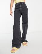 Jdy Kaja High Rise Wide Leg Jeans In Black