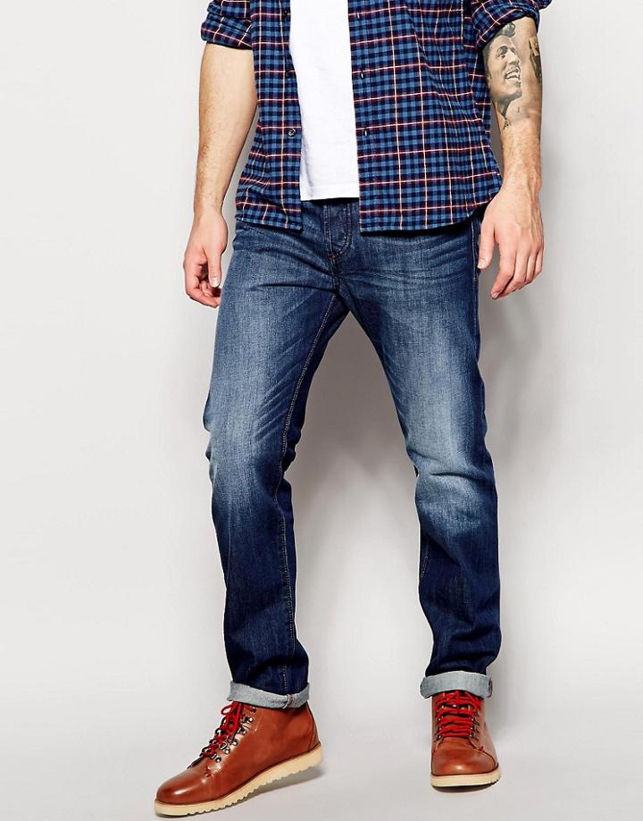 Diesel Jeans Buster Regular Slim Fit 838b Mid Wash - Blue