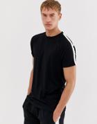 Brave Soul Side Stripe Jersey T-shirt-black