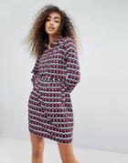 Brave Soul Hilda Shirt Dress In Geo Print - Red