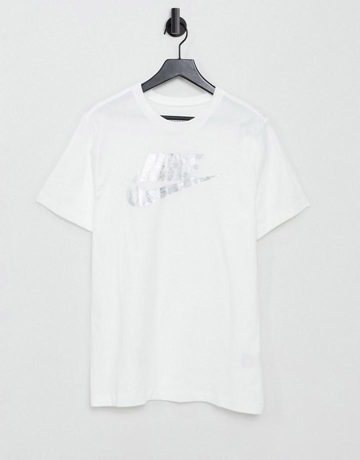Nike Futura Foil Logo T-shirt In White