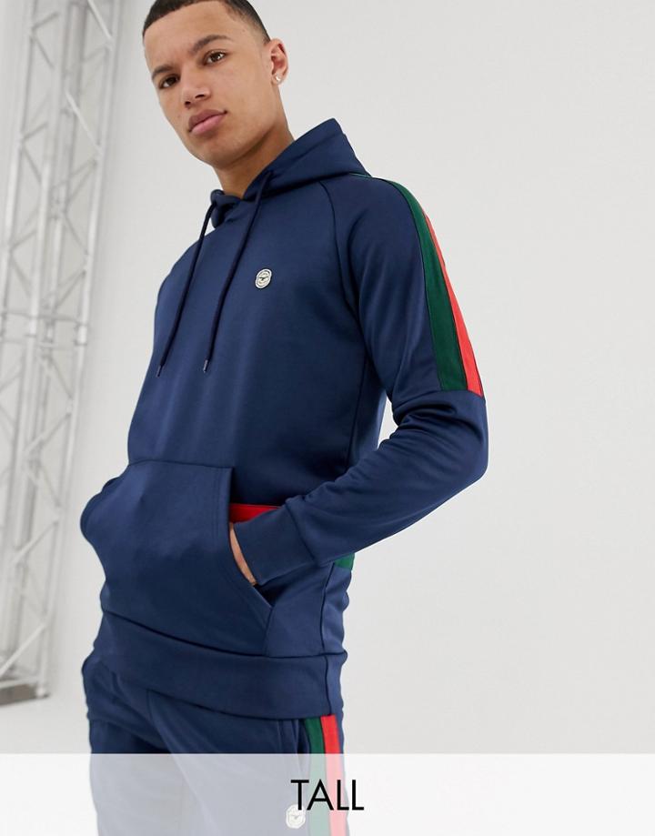 Le Breve Tall Side Stripe Hoodie - Navy