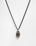 Icon Brand Skull Necklace - Black