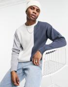 Bershka Knit Sweater In Neutral Color Block