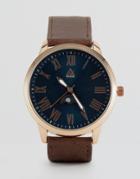 Asos Watch With Moving Sun And Moon Dial - Brown
