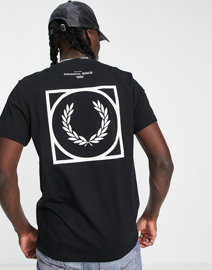 Fred Perry Graphic Back Print T-shirt In Black