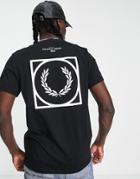 Fred Perry Graphic Back Print T-shirt In Black