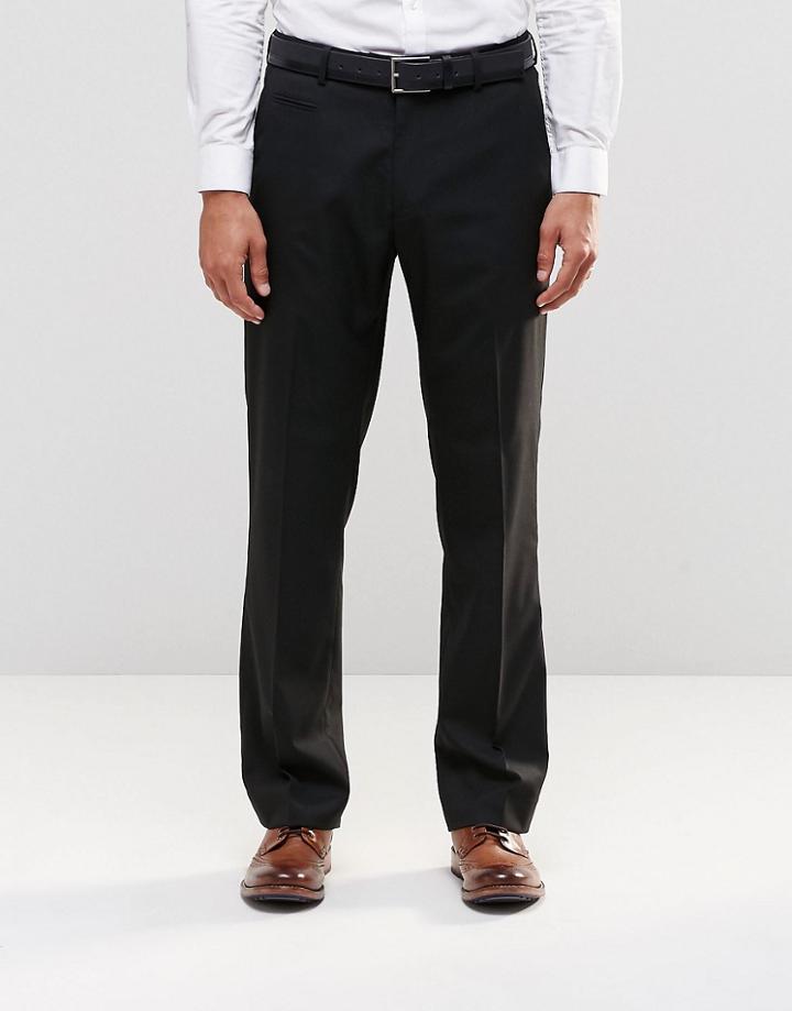 Asos Straight Fit Smart Pants In Black - Black