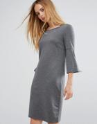 Vila Ruffle Sleeve Dress - Gray