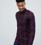 French Connection Tall Large Over Check Shirt-red