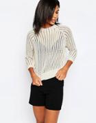 Only Chunky Knit Cropped Sweater - Pumice Stone