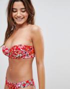 Asos Selena Floral Print Strappy Bikini Top - Multi