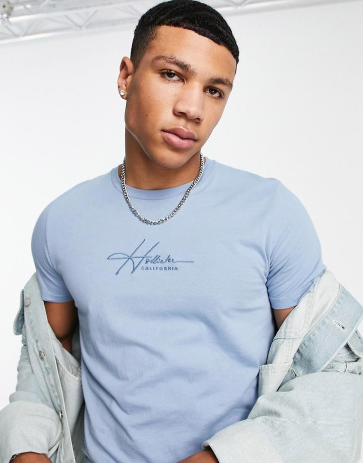 Hollister T-shirt With Logo In Blue-blues