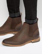 Asos Chelsea Boot In Brown Leather With Natural Sole - Brown