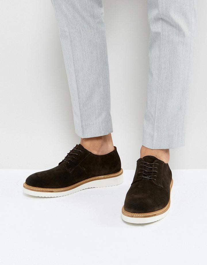 Selected Homme Rud Derby Shoes In Brown - Brown