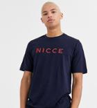 Nicce T-shirt In Navy With Red Logo