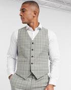 Harry Brown Slim Fit Check Suit Suit Vest-blue