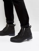 New Look Military Boot In Black - Black