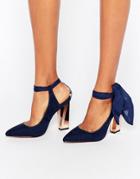 True Decadence Ankle Tie Detailed Heeled Shoes - Navy