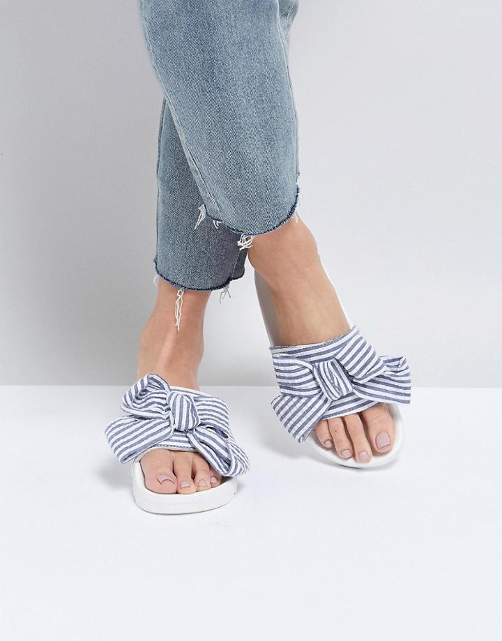Truffle Collection Bow Slide - White