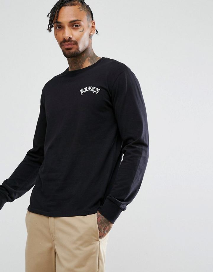 Brixton Calles Long Sleeve T-shirt With Small Logo - Black